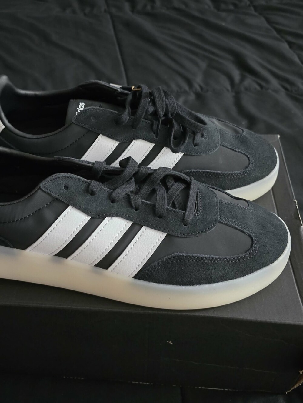 Adidas Barreda Decode Black and White Suede-Trim Low-Top Sneakers Women's